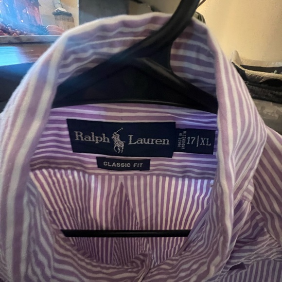 Barley worn Polo RL purple dress shirt. Size XL. - Picture 2 of 2